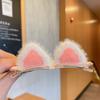 Pinza para el pelo de gato de peluche para mujer, orejas de gato, pinza pequeña, accesorio para el pelo, pinza superior, pinza de pico de pato