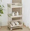 Carrito de Belleza Color Crema, Carrito de Herramientas para Salón de Belleza, Uñas Artísticas y Tatuajes, Carrito para Gestión de la Piel, Estante Móvil de Almacenamiento