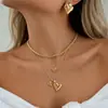 Collar Original de Acero de Titanio con Corazón Jingqiao, Accesorio de Lujo Ligero de Nicho para Mujeres, Collar en Capas de Acero Inoxidable, Joyería Transfronteriza Europea y Americana