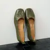 Zapatos Planos de Piel de Cordero Súper Suave Estilo Retro Francés de Punta Cuadrada Bajos para Mujer, Suela Suave, Bailarinas, Zapatos Mary Jane para el Trabajo