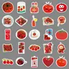 50 Piezas de Pegatinas de Graffiti Estilo Tomate Ins, Decoración de Verduras Pequeñas Frescas y Lindas Personalizadas Transfronterizas, Pegatinas para Teléfono Móvil y Tableta