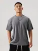 Gola V gola redonda manga curta masculino plus size solto listrado ao ar livre fitness lazer esportes corrida ombro manga curta T-shirt estilo coreano