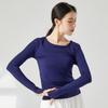 Roupa de dança moderna de manga comprida com dedos solta para prática de dança top feminino adulto roupa de treino de yoga roupa de performance