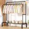 Arara de chão para roupas, cabideiro de quarto, varal móvel para varanda, expositor de roupas para loja