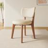 Silla de Comedor de Madera Maciza para Uso Doméstico, Silla Moderna Estilo Crema con Cojín Suave, Taburete de Comedor, Silla de Comedor con Respaldo de Lujo Ligero para Reuniones de Hotel para Adultos
