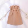 Bolsa de lona de color sólido con cordón, bolsa de almacenamiento con cordón simple, bolsa para el polvo para mujer, bolsa de almacenamiento con orejas lindas al por mayor