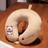Linda almohada con forma de U de capibara para viajes, oficina, almohada para el cuello para viajes en avión, almohada para el cuello