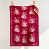 Cachecol Feminino Imitação de Caxemira Floral Coelho Retrô Outono Inverno Base Preta Tulipa Dupla Face Grande Xale Aconchegante Peça de Roupa Externa Enrolador de Pescoço