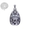 Pingente de seda de prata 999 estilo antigo desgastado masculino de prata esterlina feito à mão pingente protetor personalizado de nicho masculino e feminino
