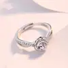 Anel feminino de prata esterlina com flor de ameixa anel aberto japonês e coreano flor de pêssego joia personalizada presente para namorada
