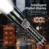 Linterna Mini Láser LED Zoomable Tipo C Recargable con Pantalla de Potencia Linterna Portátil de Aleación de Aluminio 400LM Alcance 100m para Uso en Exteriores, Camping, Emergencia