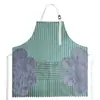 Delantal de Cocina Impermeable y a Prueba de Aceite para el Hogar con Rayas Limpiables con la Mano, Delantal de Tela Oxford con Cuello Halter para Mujer