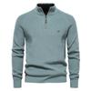 Nuevo Suéter Cardigan de Punto Abierto a la Mitad para Hombre Otoño e Invierno, Manga Larga, Cuello Alto, Color Sólido, Top Casual Versátil para Usar en Capas