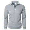 Moletom casual com meio zíper e gola alta, transfronteiriço, moderno, estiloso, simples, para o dia a dia, folgado, plus size, pulôver masculino de fleece