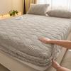 Sábana Bajera de Tafetán Engrosado tipo Gofre de Invierno Pieza Única Cálida Sencilla Protector de Colchón Cubierta de Cama Fija Todo Incluido