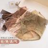 Ropa interior de mujer de estilo japonés Verano Delgada Encaje Transparente Calzones Estilo Coreano Moño Bragas Entrepierna de Algodón Puro