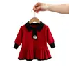 Vestido Suéter de Punto Estilo Academia para Niñas Otoño Invierno Nuevo Bufanda para Bebé Vestido Princesa Plisado de Punto con Cuello Invertido