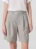 Lang* Orden Estilo Casual de Oficina Caída Anti-Arrugas Cintura Alta Diseño Plisado Pantalones Cortos Verano Sueltos Casuales
