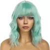 Peruca de moda para comércio exterior transfronteiriço da Amazon, touca para cabeça com cabelo cacheado médio e longo, peruca multicolorida curta e volumosa