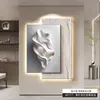 Pintura Decorativa Sencilla de Lujo Ligero para Entrada Pintura Colgante de Sala de Estar de Alto Nivel Relieve Estereoscópico Pared de Fondo de Sofá Mural de Entrada