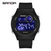 Reloj Sanda con movimiento de pantalla única, reloj electrónico de moda para estudiantes de secundaria, reloj despertador luminoso multifuncional, reloj para estudiantes masculinos.
