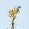 Mini Buquê de Flores Secas Transfronteiriço de 12cm Noiva Madrinha Lapela de Casamento Decoração de Caixa de Presente Flor Eterna Lembrança