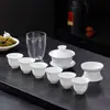 Porcelana Branca de Alta Qualidade Gaiwan Conjunto de Chá Kung Fu Caixa de Presente Atacado Presente Corporativo Conjunto de Chá Cerâmico com Impressão de Logo