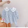 Conjunto de Otoño para Niñas Falda Nuevo Estilo de Otoño Suéter de Punto Cárdigan Vestido Floral Conjunto de Dos Piezas Estilo Pastoral Infantil