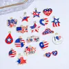 Nuevo Colgante de Gota de Aceite del Día de la Independencia Americana Accesorios de Joyería de Aleación DIY Colgante para Collar Llavero Cruz Colgante Venta Caliente Transfronteriza