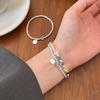 Pulsera de cuentas de plata de ley s925 de Dongdaemun, hecha a mano, con cara sonriente de colores, de Corea del Sur, redonda, a juego para mujer