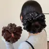 Elástico de Cabelo Florido de Renda de Quatro Camadas Melard Estilo Retro Coreano Rabo de Cavalo Baixo Acessório de Cabelo para Coque Elegante
