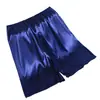 Pantalones de pijama finos de seda para hombre, verano, seda, holgados, casuales, talla grande, pantalones para casa, color liso, shorts de seda helada