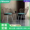 Sofá Minimalista Transfronterizo, Silla con Respaldo de Ratán Natural Estilo Nórdico, Juego de Mesa y Sillas para Cafetería al Aire Libre Venta al por Mayor