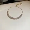 Pulsera Deslizante Rectangular de Circonita Estilo Coreano Pulsera de Lujo Ligero de Gama Alta Elegante Nicho Versátil Simple Moda