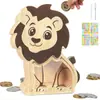 Cofrinho de design criativo em madeira de pinho, painel transparente de acrílico, best-seller transfronteiriço alemão, ornamento decorativo de presente infantil