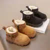 Botas de nieve para niños 2026 nuevo estilo de invierno, forradas de felpa, engrosadas, cálidas, antideslizantes y resistentes al frío, para niñas y niños