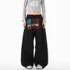 Calça de Moletom Esportiva Paratrooper com Bandeira Retro Americana para Homens e Mulheres, Calça de Moletom Solta de Outono com Cordão Preguiçoso, Calça de Cintura Alta Wide Leg para Dança de Jazz