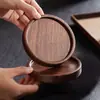 Posavasos de Nogal Esterilla de Madera Juego de Té Kung Fu Posavasos de Madera Maciza Taza de Té Base Aislante Térmico Posavasos Antiescaldado