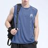 2025 Nueva Camiseta de Tirantes de Seda de Hielo para Hombre Verano Holgada Deportiva Fitness Secado Rápido Sin Mangas Hombro Delgado Camiseta Fina