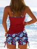 Novo Maiô Cortado Feminino Comércio Exterior Transfronteiriço Europeu e Americano Beach Tankini Impressão Digital Atacado de Moda Praia Amazon