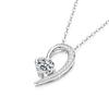 Colgante de Corazón de Moissanita de 1 Quilate para Mujer, Collar Clásico Versátil de Moda en Plata S925 con Forma de Corazón, Exclusivamente para Mercados Transfronterizos Europeos y Americanos