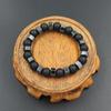 Pulsera Elástica de Obsidiana para Hombre, Cuentas de Piedra Mate, Pulsera Retro, Accesorios Hechos a Mano DIY, Nuevo Estilo de Verano