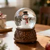 Adornos Personalizados de Bola de Cristal Navideña con Muñeco de Nieve de Resina Atmósfera Festiva Decoración Navideña de Escritorio Regalos Personalizados Según Dibujos