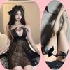 Roupa Íntima Sexy Desejo Puro Gancho Aberto Não Precisa Tirar Laço Pérola Suspensório Camisola Transparente Desejo Puro Renda Borboleta Conjunto