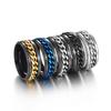 Acero Inoxidable para Hombre Acero de Titanio Cadena Grabada Anillo Giratorio Abrebotellas Joyería Diseño Original Moderno para Hombre
