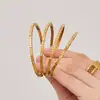 Pulseras Apilables Cuadradas Pequeñas de Circonita de Moda Europea y Americana Misteriosa para Mujer, Pulseras Sencillas y Únicas de Acero Inoxidable en Stock