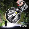 Linterna portátil potente transfronteriza, recargable por USB para exteriores, súper brillante, reflector de largo alcance, lámpara portátil LED multifuncional
