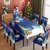 Mantel Navideño Estampado y Funda para Silla Impermeables y a Prueba de Aceite Mantel Decorativo Festivo Funda para Silla Universal para el Hogar