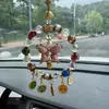 Cinza de Incenso Folha de Ouro Esmaltada Contas Cristal Canção Brocado Borboleta Cinco Caminhos para a Riqueza Deus Ponto Turístico Templo Carro Enfeite Pendente Enfeite de Bolsa