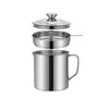 Olla de Aceite de Acero Inoxidable 304 para el Hogar, Taza Gruesa para Filtrar Aceite con Malla Filtrante, Cocina, Tanque de Almacenamiento de Residuos de Filtro de Aceite de Gran Capacidad